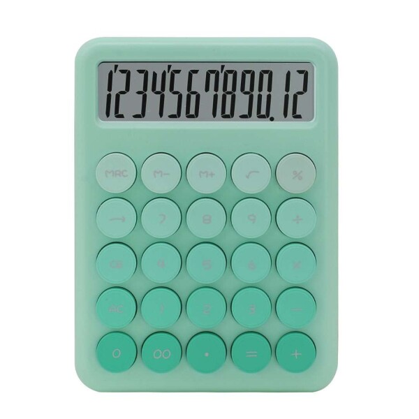 Calculadora Escritorio 12 Dígitos Funciones Números Escolar Color Variante Verde