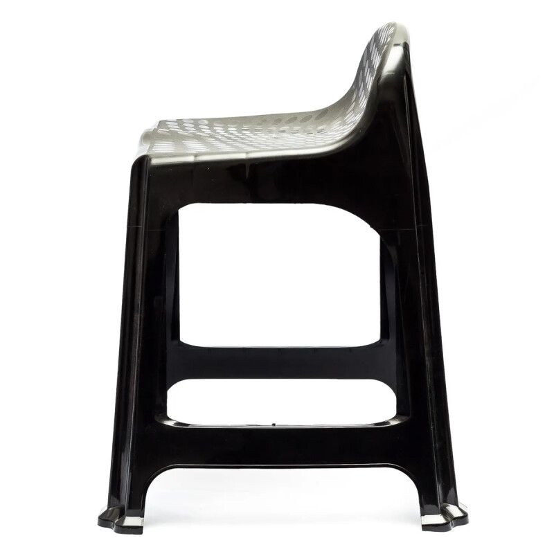 Set x2 Banqueta con respaldo apilable resistente NEGRO
