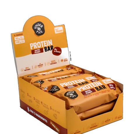 Barras De Proteína 45g - Under Five Kit x12 Sabor Salted Peanut