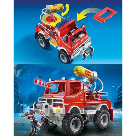 Juguete Playmobil City Action camión de bomberos todoterreno con luz y sonido Juguete Playmobil City Action camión de bomberos todoterreno con luz y sonido