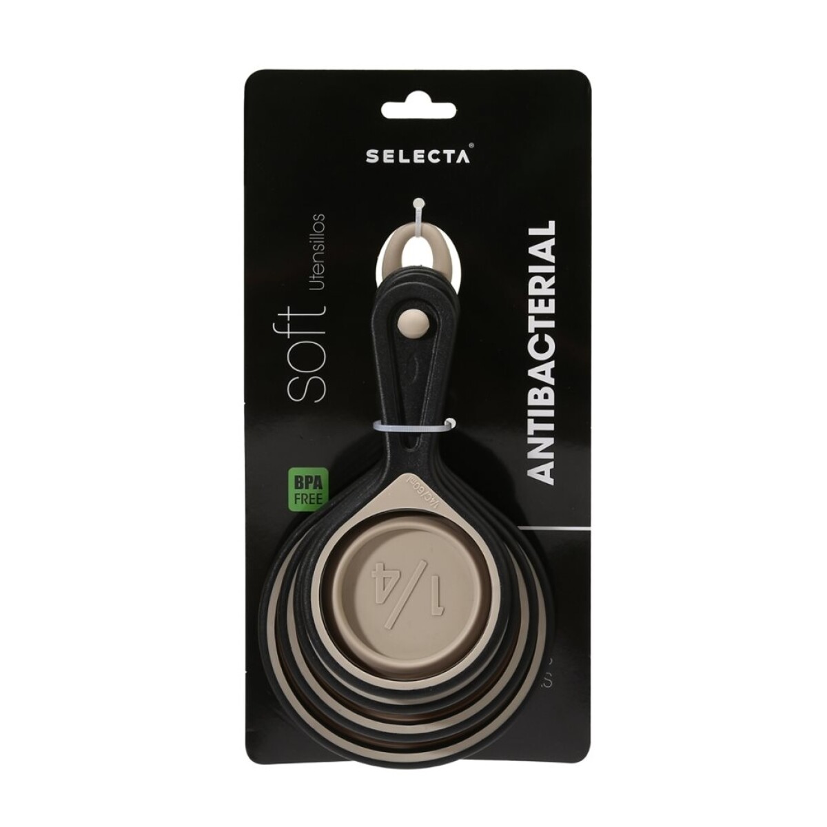 TAZA MEDIDORA SETX4 SILICONA BEIGE 