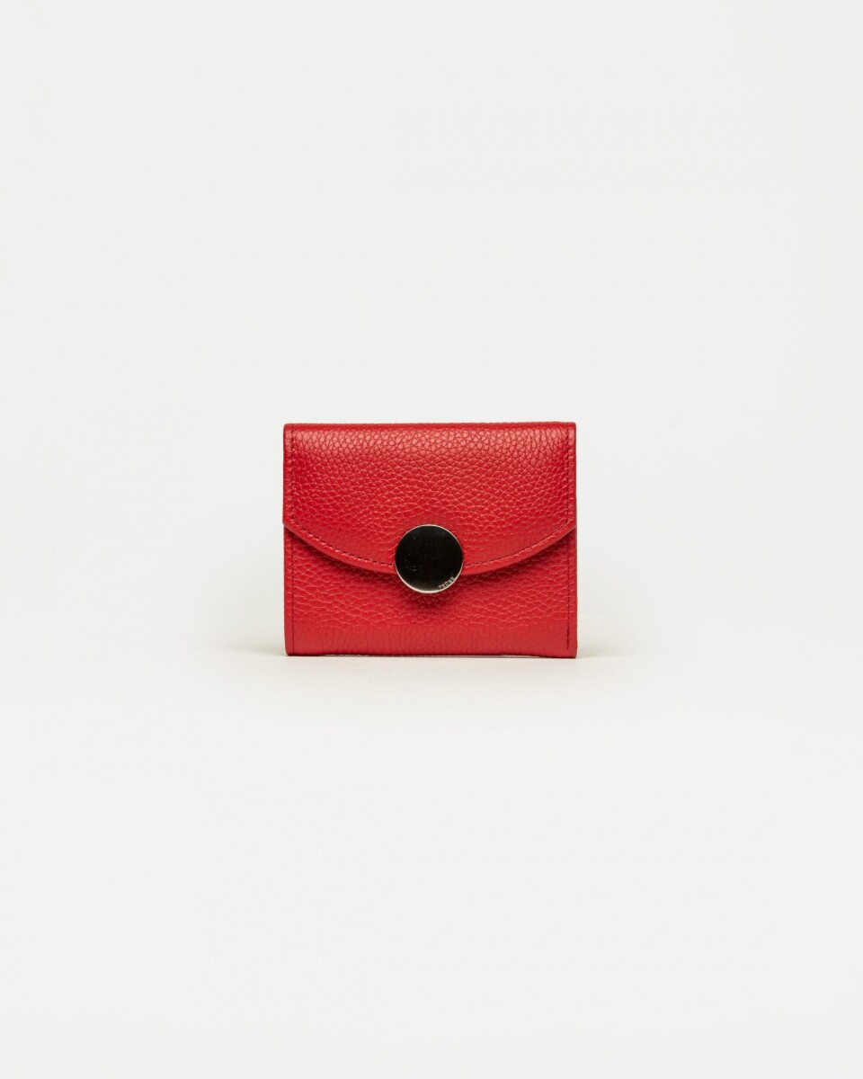 Billetera The Circle en cuero graneado - Rojo 