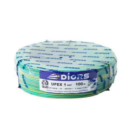 CABLE UNIFILAR UFEX 1MM DIORS (ROLLO 100M) - Cable Unifilar Ufex 1mm Diors Tierra