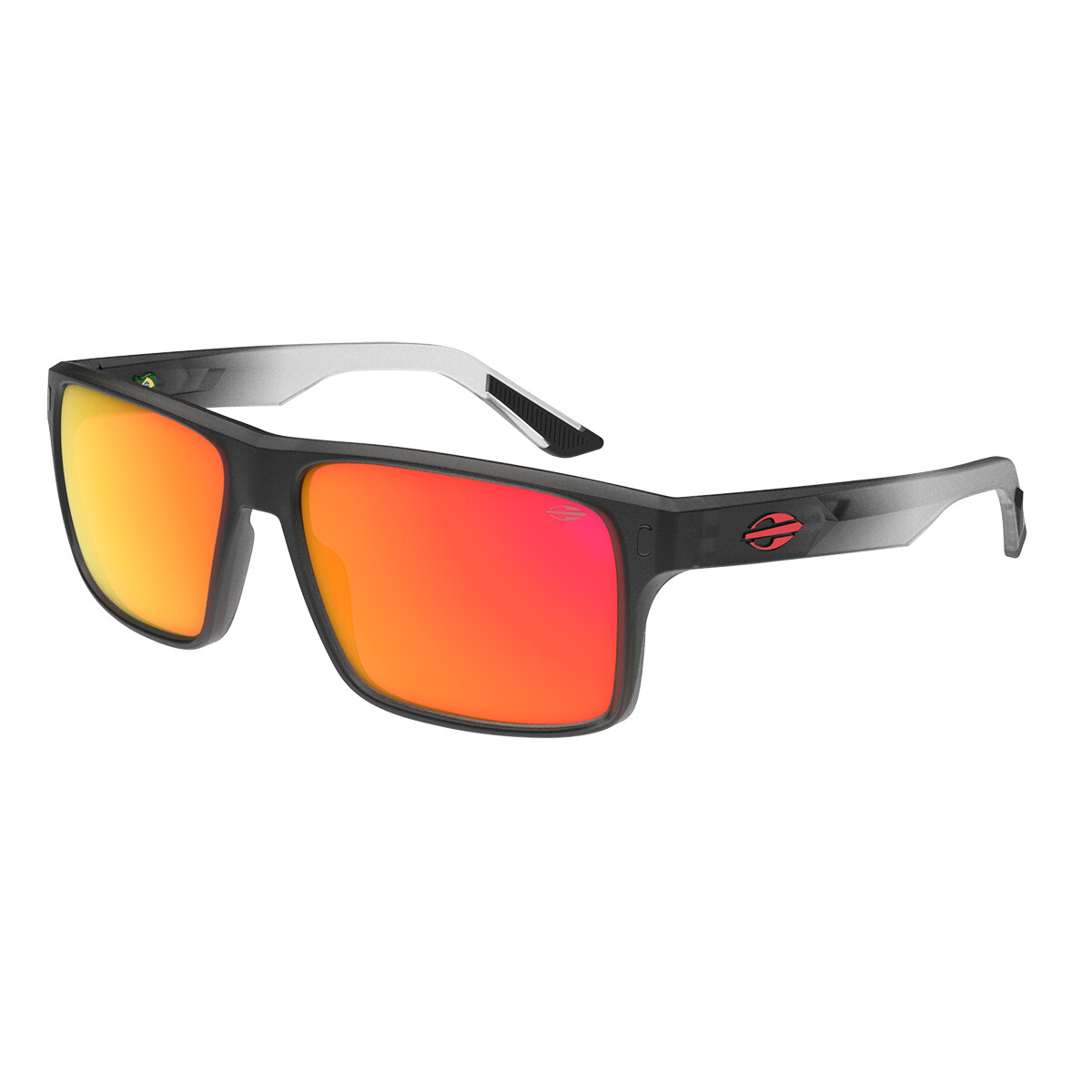 Mormaii San Juan - Negro con cristales espejados naranja 