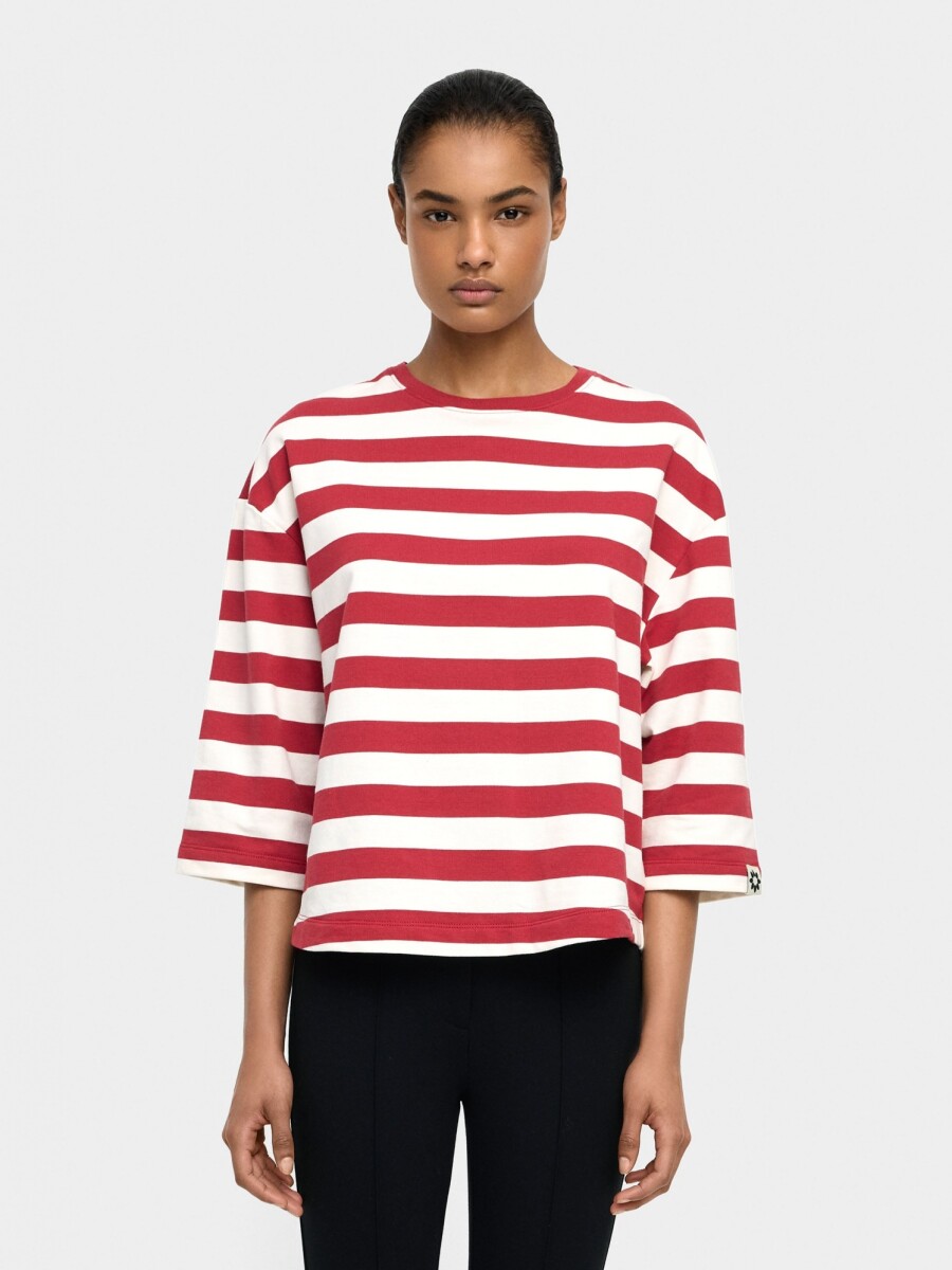 Sudadera A Rayas rojo