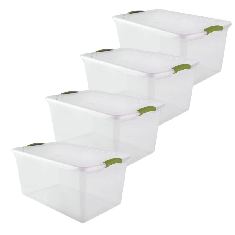 Set x4 caja organizadora 61 lts Wenbox TRANSPARENTE