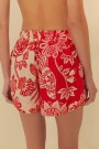 SHORT FLORAL Rojo