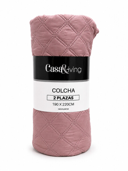 COLCHA 2 PLAZAS ROSADO
