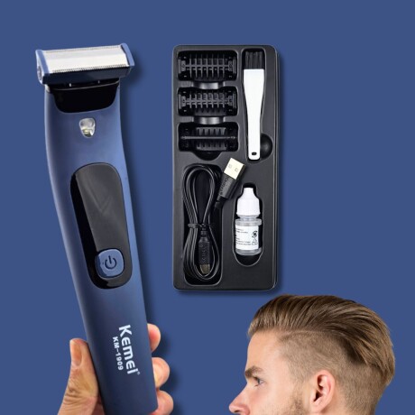 Afeitadora Corta Pelo Barba Recargable KEMEI KM-1909 Negro