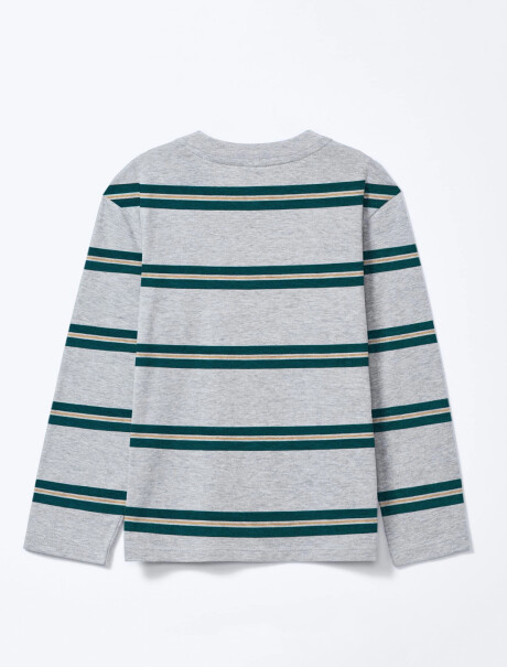 CAMISETA INFANTIL A RAYAS GRIS