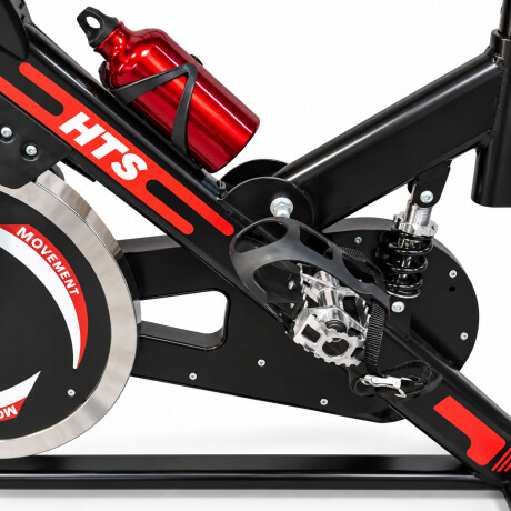 Bicicleta Spinning Professional Regulable Disco 18kg Negro/rojo