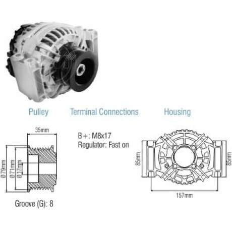 ALTERNADOR SCANIA F113 94 114 124 L94 P340 420 T124 S/BOSCH 24V 80A ZM ALTERNADOR SCANIA F113 94 114 124 L94 P340 420 T124 S/BOSCH 24V 80A ZM
