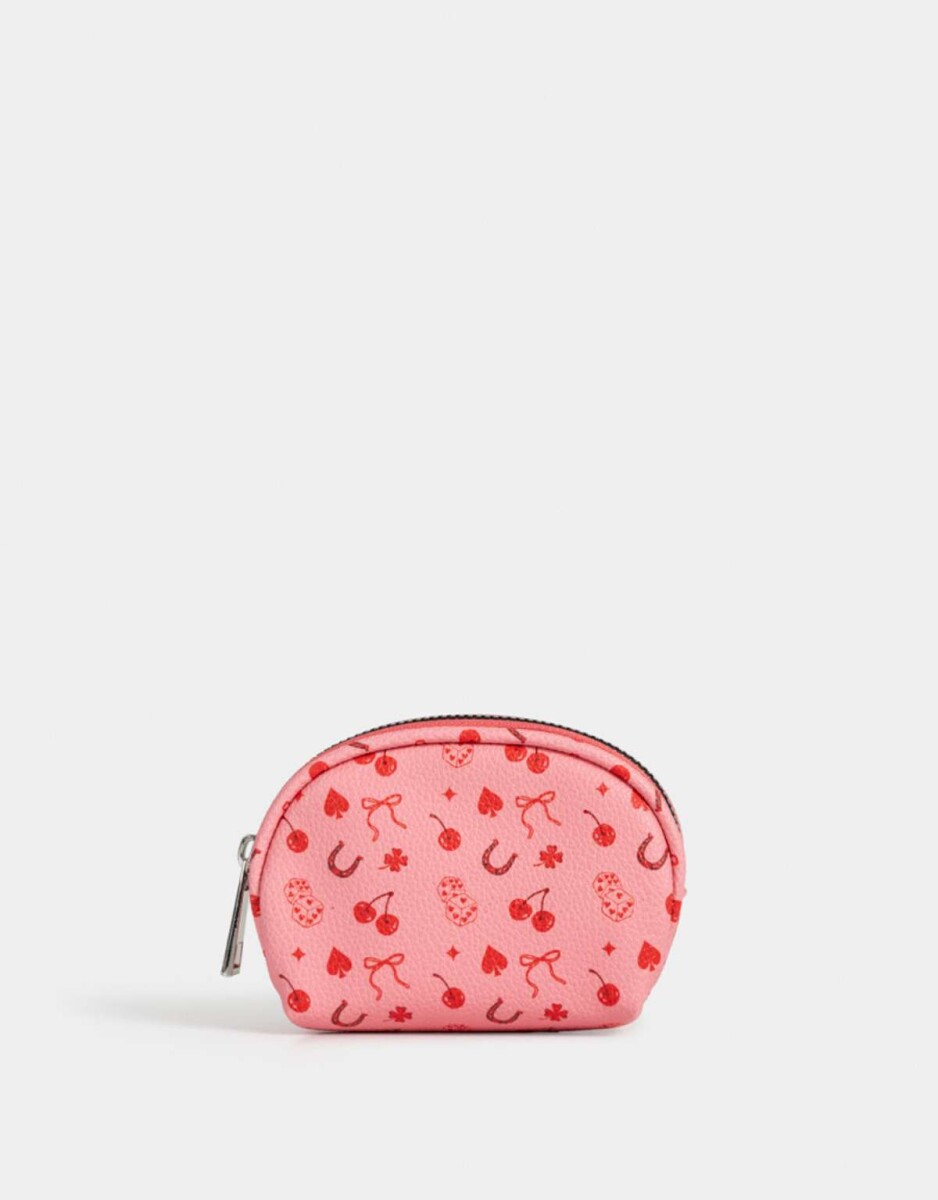 Monedero Cuerina Gatitos - Rosa Viejo 