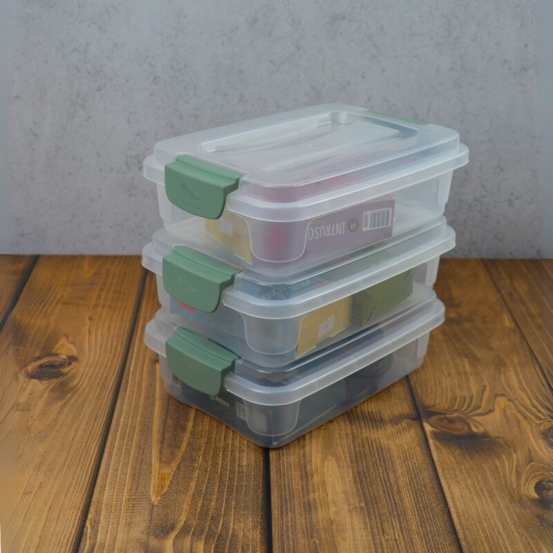 Set x3 Caja organizadora 1,6 lts TRANSPARENTE
