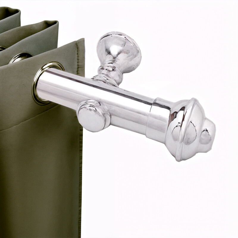Barrote cromado metal 1,50m 28mm + 2 soportes PLATEADO PLATEADO
