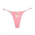 Tanga Colaless Ajustable De Encaje Trasero Rosa Talla L-XL