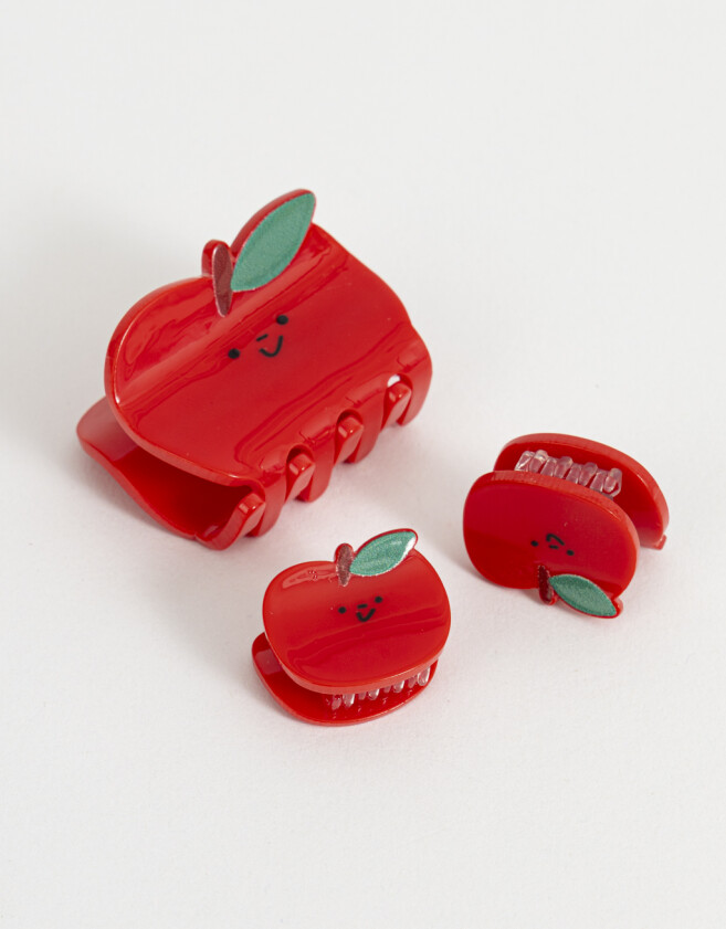 Hebillas Infantiles Frutas Set De Mini Broches Frutas - Rojo Medio