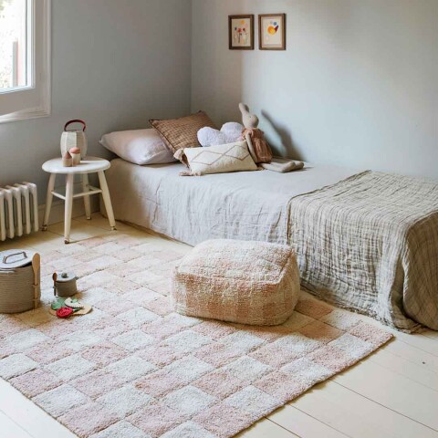 Pouf lavable - Vichy Rosa