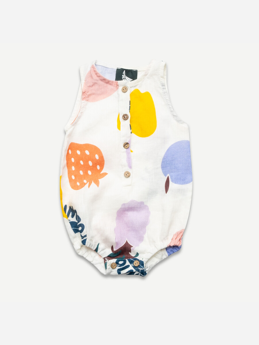 Baby linen tank onesie - Fruit saldad 