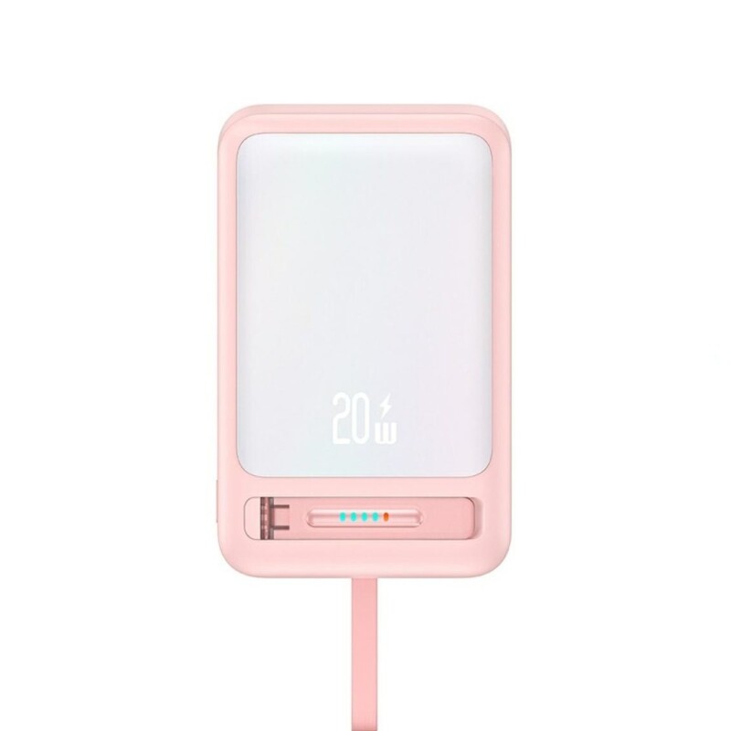 Power Bank Magnético | C/Soporte | Cable Tipo C | 10.000Mah | Rosado | Usams CD219 POWER BANK MAGNÉTICO | C/SOPORTE | CABLE TIPO C | 10.000MAH | ROSADO | USAMS
