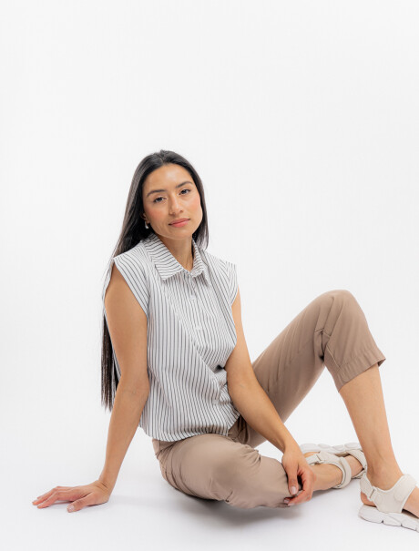 Camisa rayada blanco