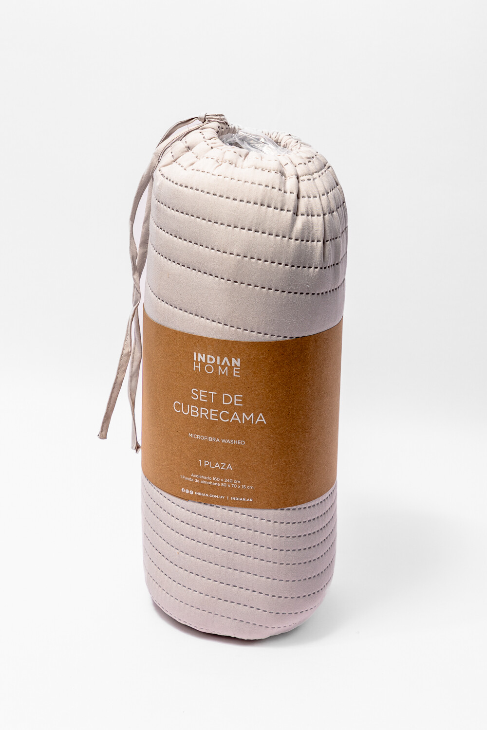 Cubrecama 1 Plaza Microfibra Washed Gris