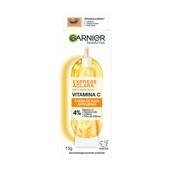 Crema de Ojos Express Aclara Vitamina C Anti-Ojeras 15 ml – Garnier Crema de Ojos Express Aclara Vitamina C Anti-Ojeras 15 ml – Garnier