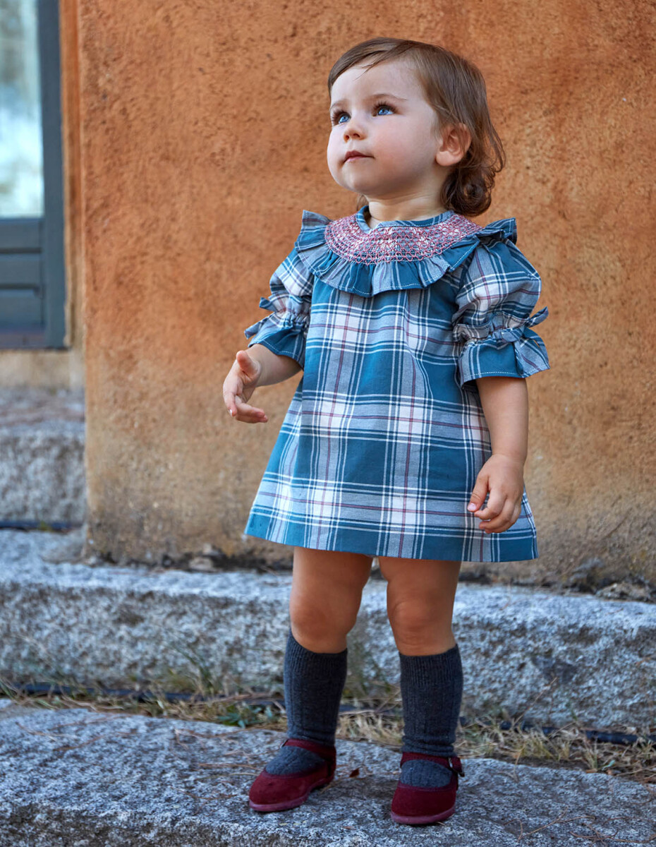 Vestido De Cuadro Escoces - Plomo 