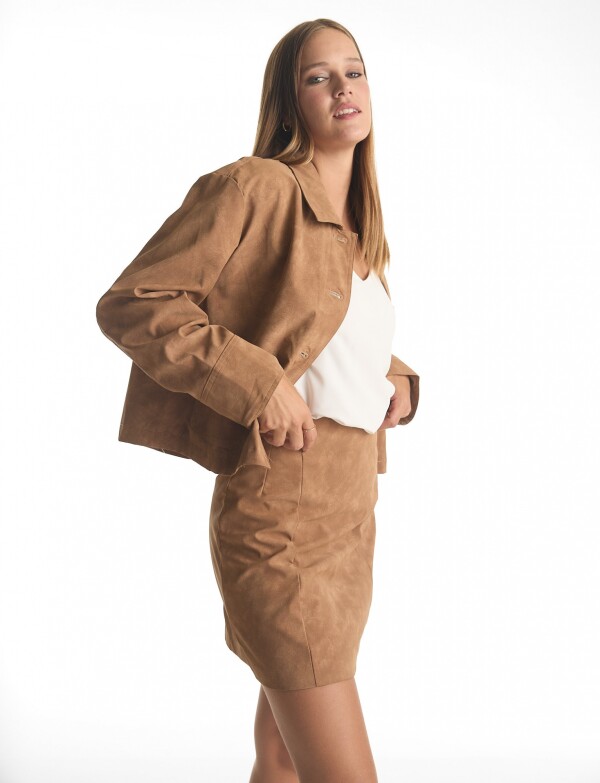 Chaqueta Suede TOSTADO
