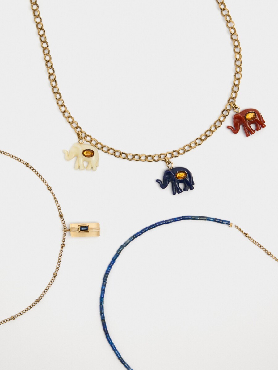 Set De Collares Con Elefantes multicolor