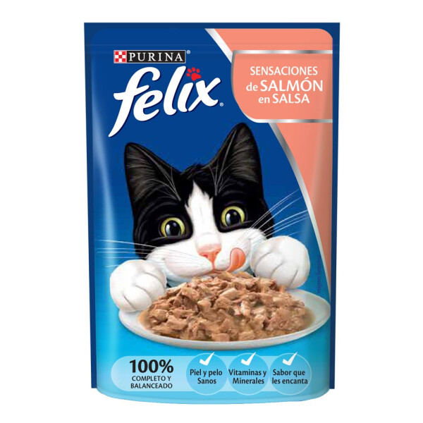 ALIMENTO HÚMEDO FELIX SENSACIONES SALMÓN EN SALSA 85G ALIMENTO HÚMEDO FELIX SENSACIONES SALMÓN EN SALSA 85G