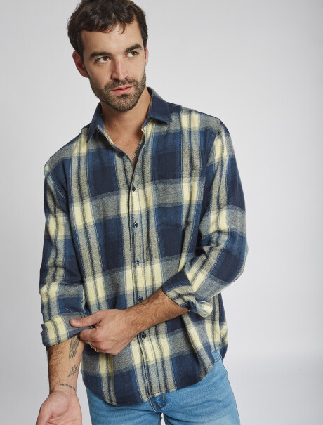 Camisa franela azul