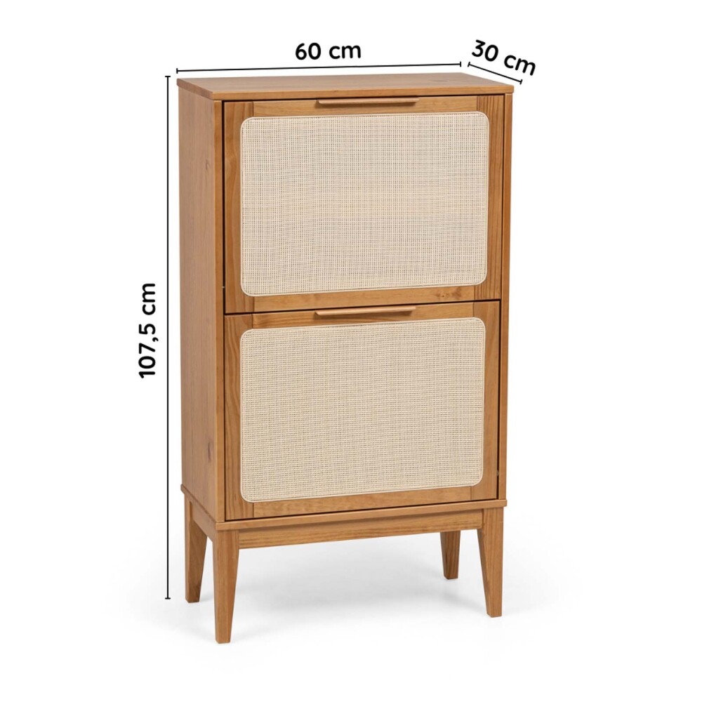 ZAPATERA 2 CAJONES MADERA MARRON PRAGA