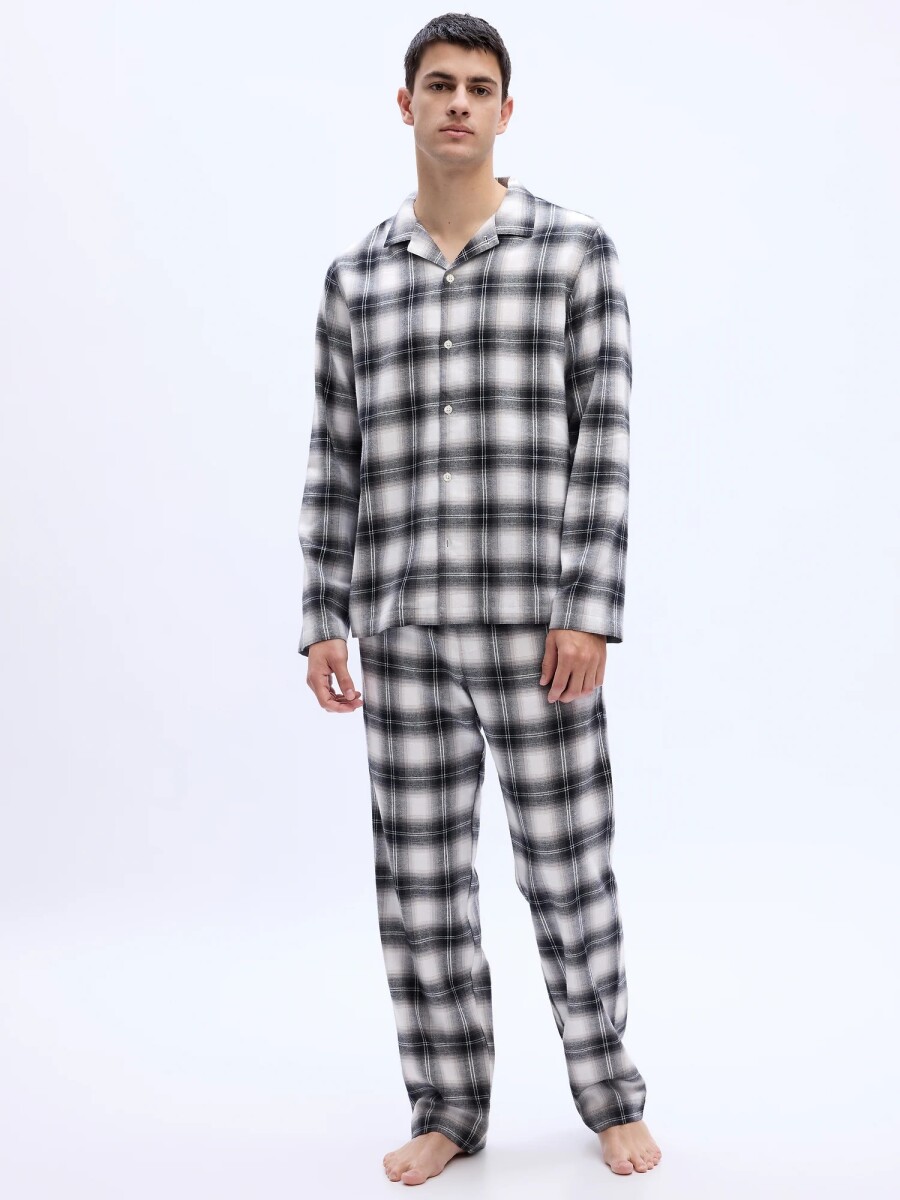 Pijama Conjunto Flannel Hombre - Grey Shadow Plaid 