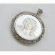 Medalla Estilo Antiguo, Platino, Oro 18K, Diamantes Y Nácar Cristo Medalla Estilo Antiguo, Platino, Oro 18K, Diamantes Y Nácar Cristo
