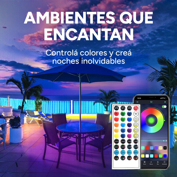 Luz Led Neon Rgb Rollo Cinta Luces Flexible Manguera 5 Metrs Color RGB