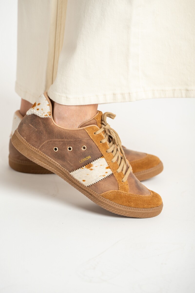 Zapatilla Gamuza Vaca Marron