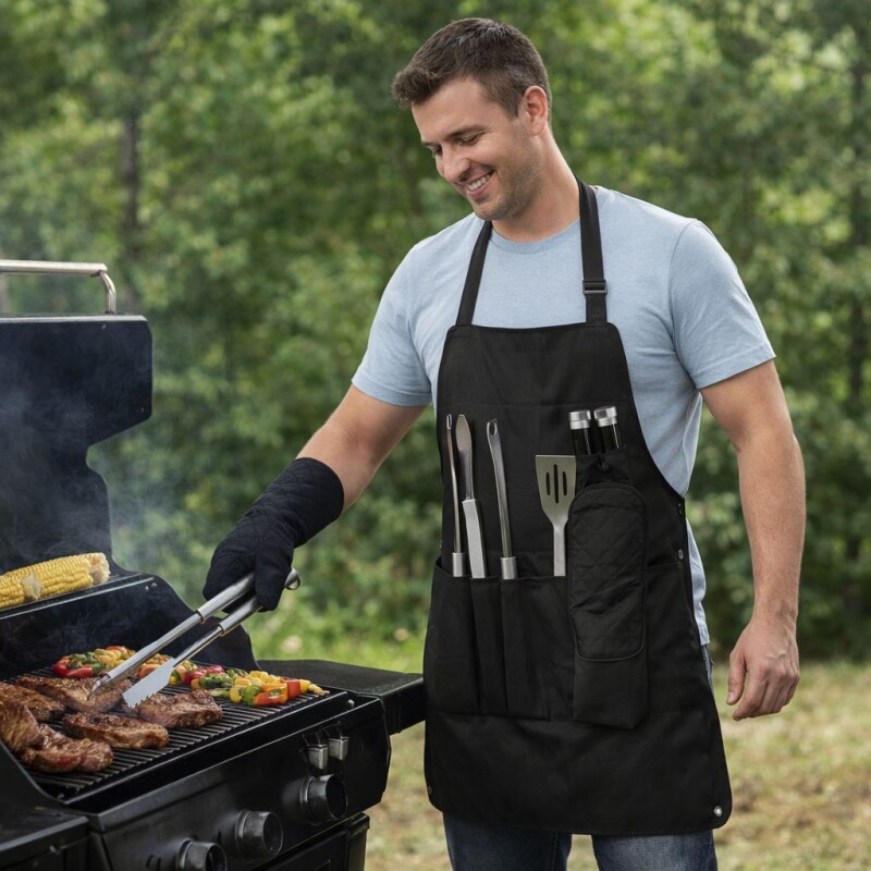 Delantal para Parrilla con 6 Accesorios Delantal para Parrilla con 6 Accesorios