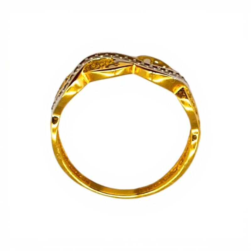 Anillo Entrelazado-Oro Bajo-Piedra Zirconia-AN8099 conpiedra