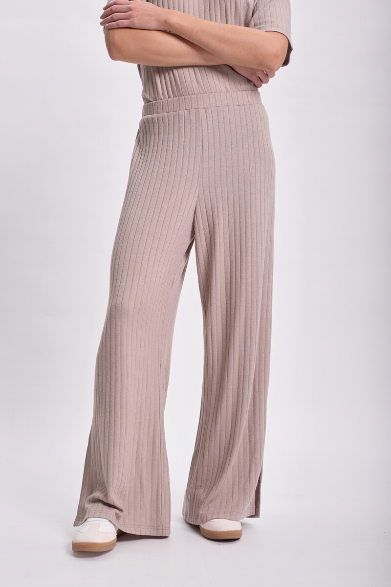 Pantalón ancho lanilla Taupe