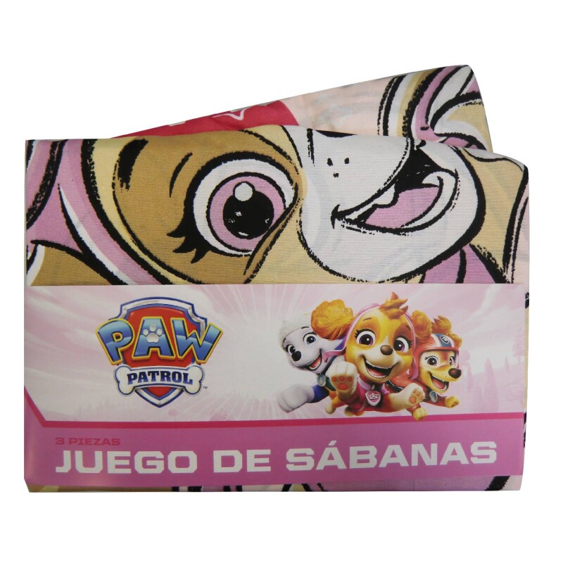 Juego De Sábanas Nickelodeon Infantil 1 Plaza Paw Patrol Para Dormitorio Infantil Paw Patrol Rosa
