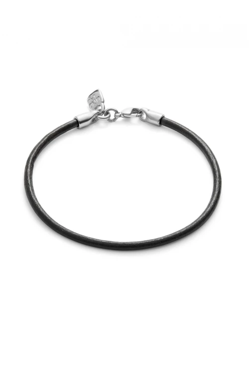 PULSERA DE CUERO CIERRE BAÑADO EN PLATA DE LEY Pulsera