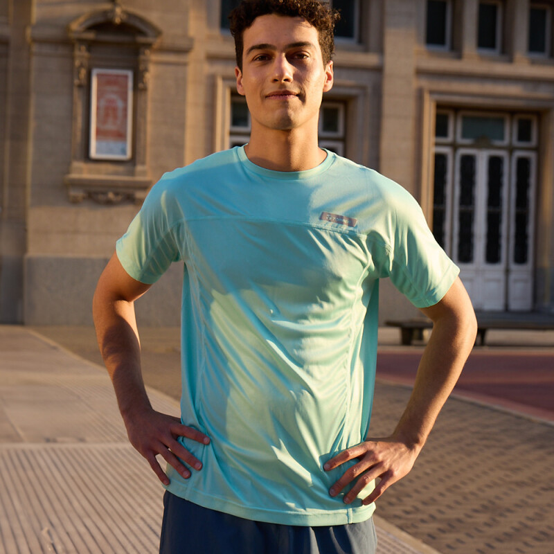 T-SHIRT RNG MEN MESH verde stone VERDE WAVE