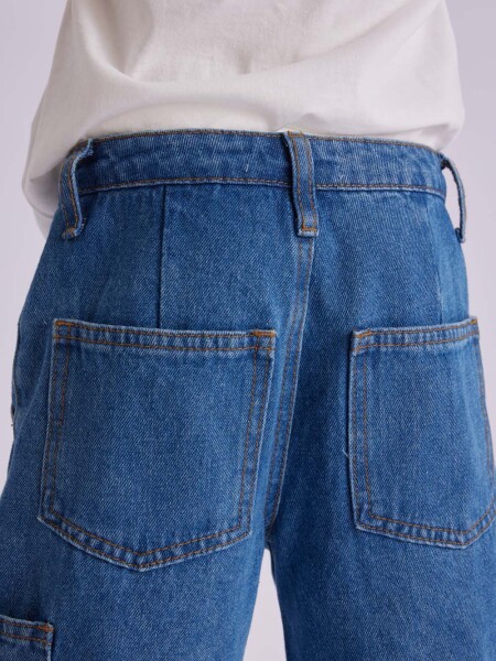 Pantalón de jean cargo Azul