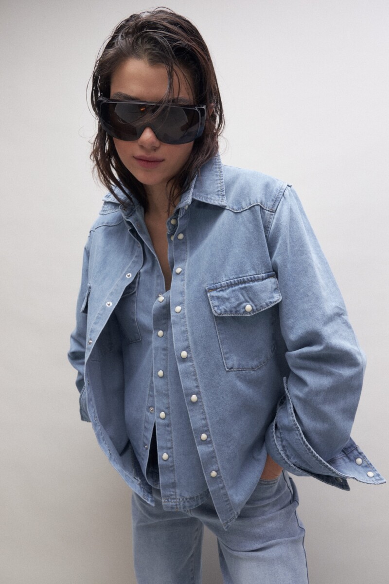 Camisa de jean jean claro