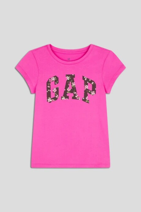 Remera Logo Gap Manga Corta Niña Happy Pink
