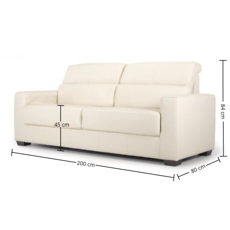 Sofá Loft - Cuero Básico - 3 Cuerpos Off White - (Preventa)