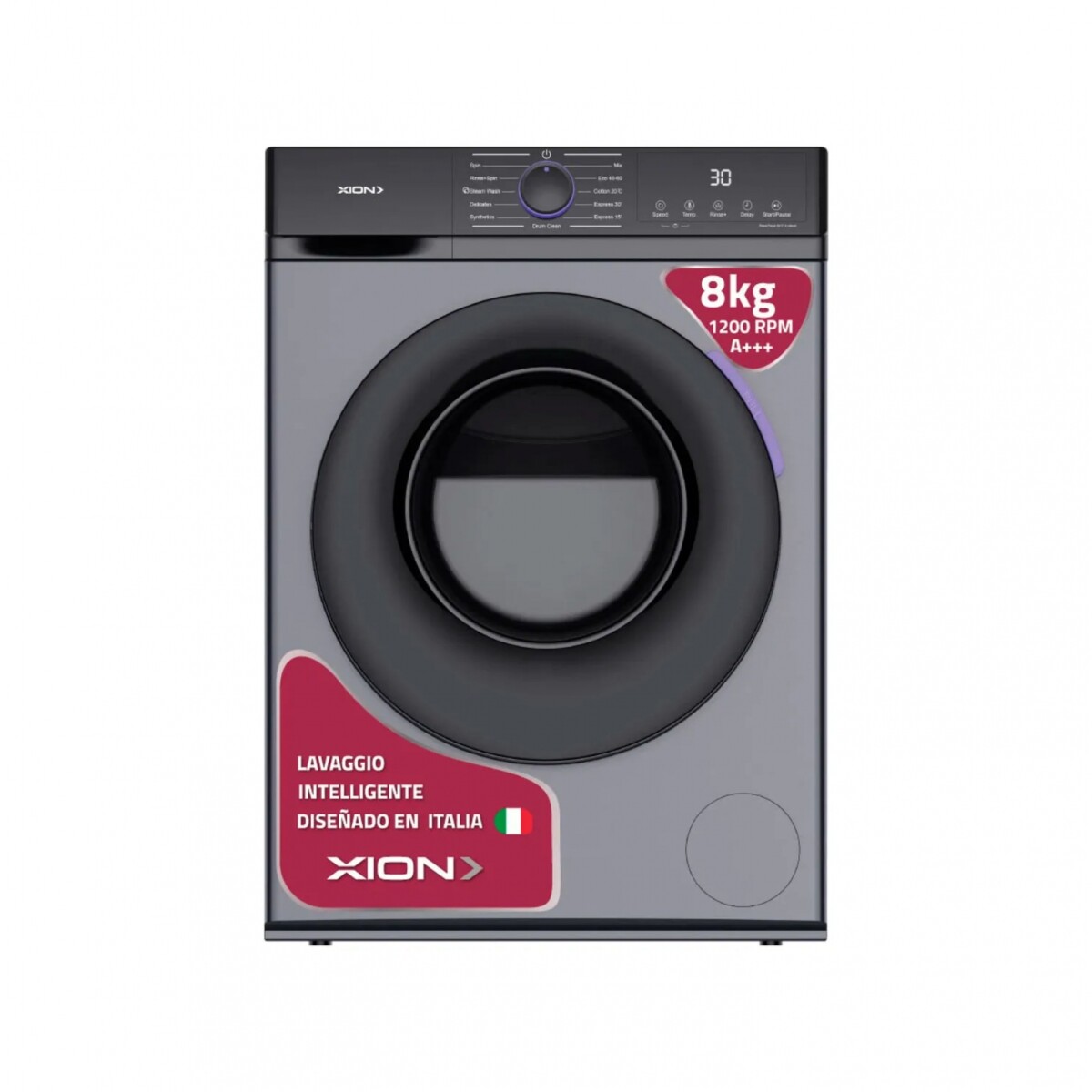 Lavarropas Xion - Inverter 8kg - Digital 12 programas 