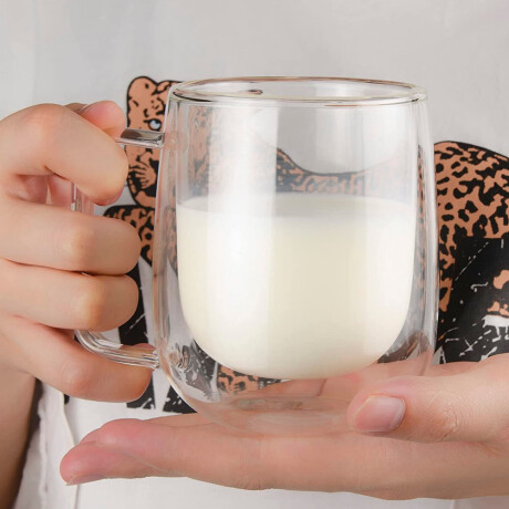 Taza de Café en Vidrio con Aislamiento de Doble Pared 350Ml Transparente
