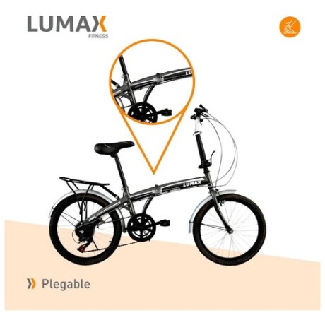 Bicicleta Plegable Rodado 20 Lumax Shimano Parrilla Gris